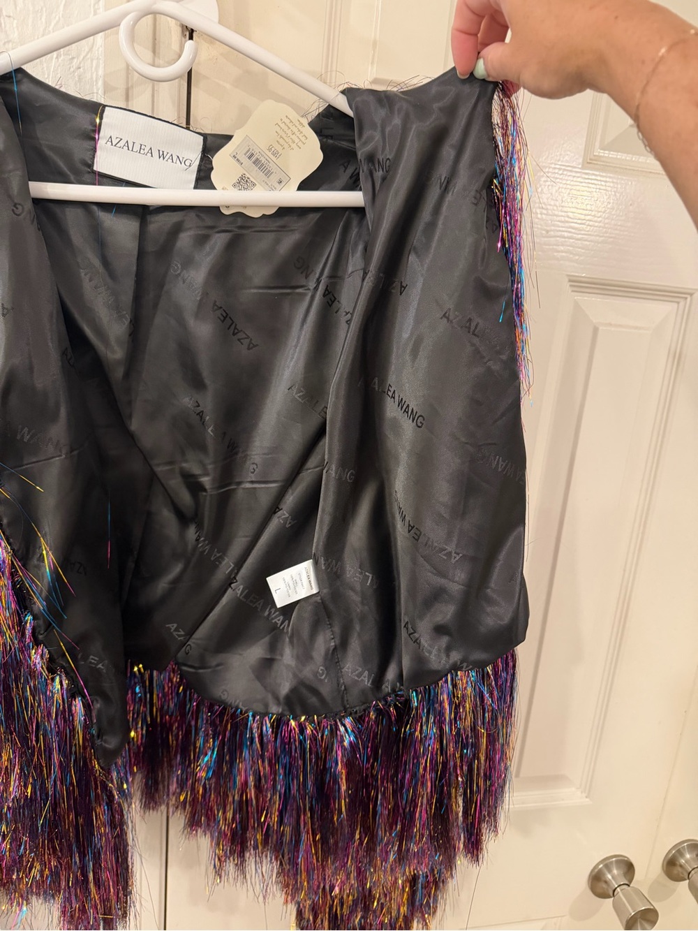 Azalea Wang I’m So Fancy Multicolor Metallic Fringe Tinsel Jacket- Altar’d State - Picture 7 of 7